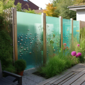 GlasElemente als Blickfang und Sichtschutz im Garten