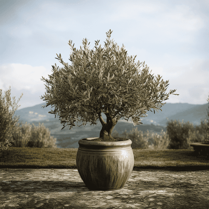 Olivenbäume im Top - Einwinterung